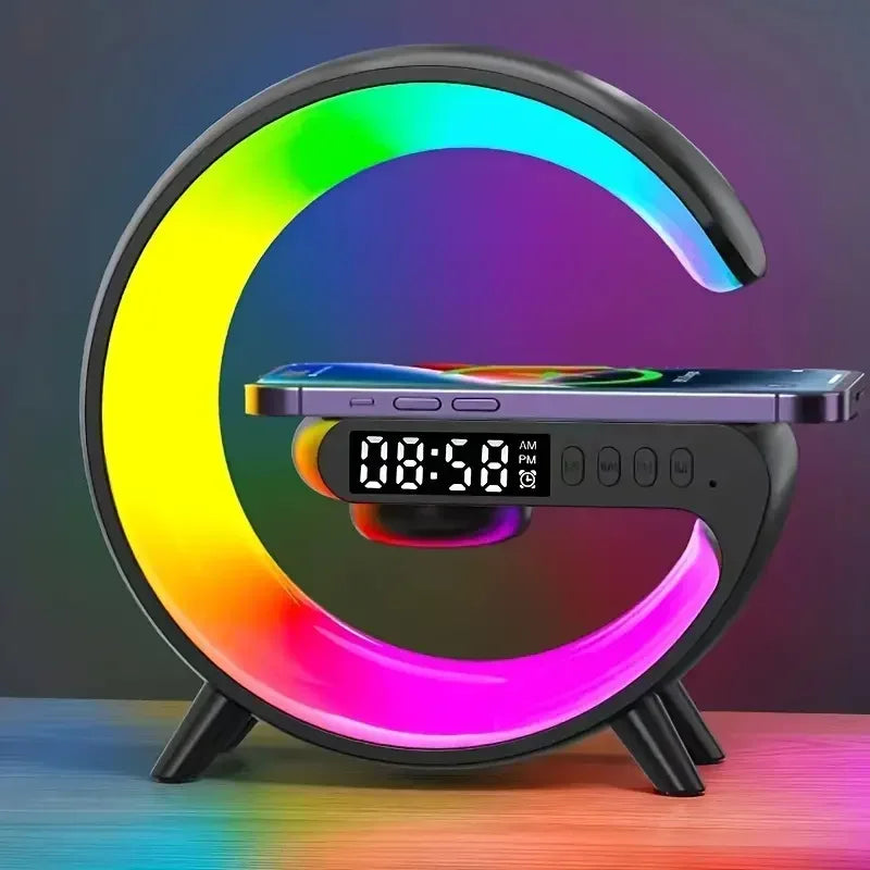 Sleek Wireless Charging Stand with RGB Alarm™