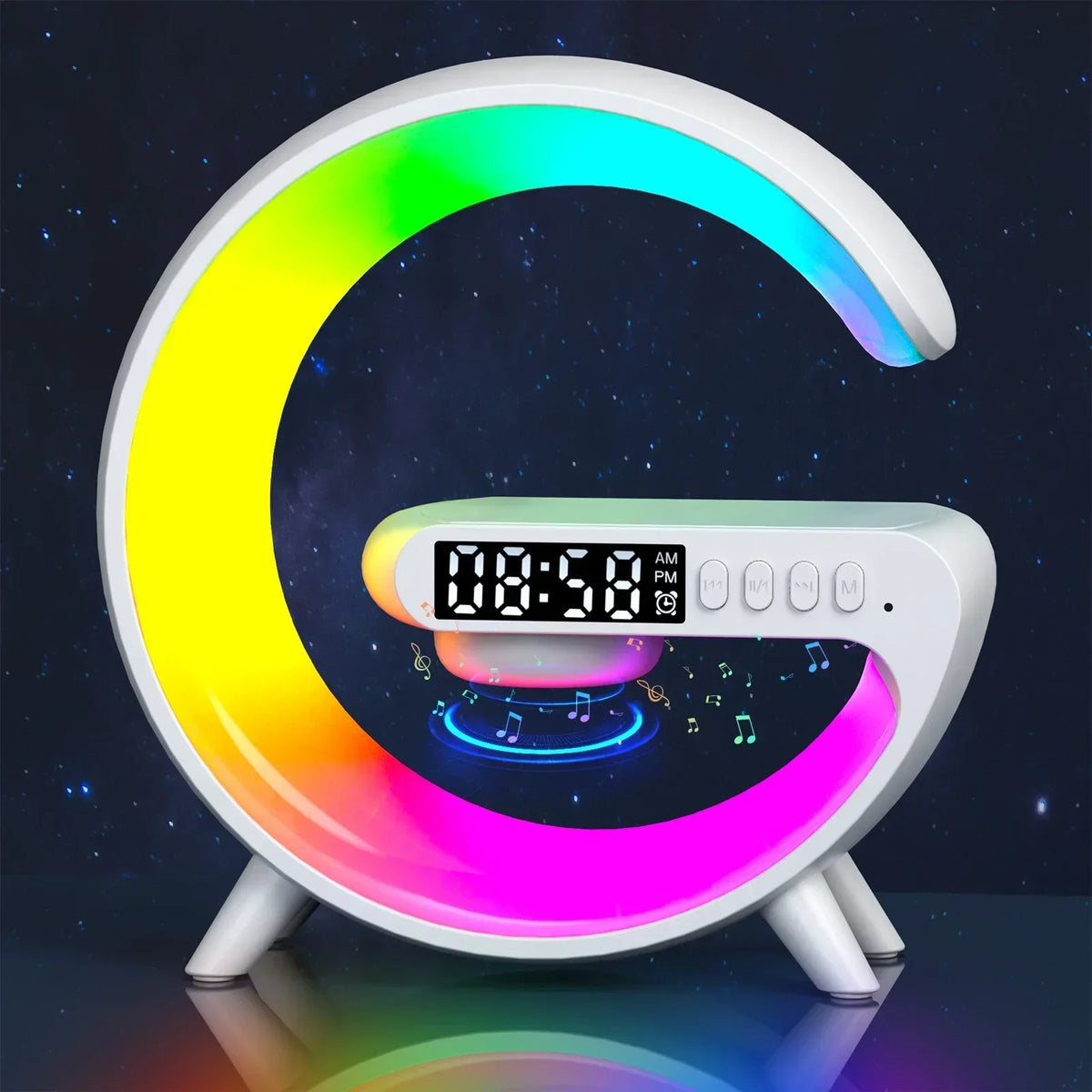 Sleek Wireless Charging Stand with RGB Alarm™