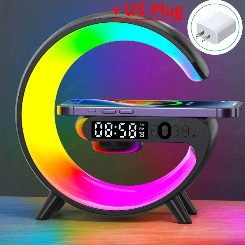 Sleek Wireless Charging Stand with RGB Alarm™