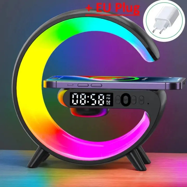 Sleek Wireless Charging Stand with RGB Alarm™