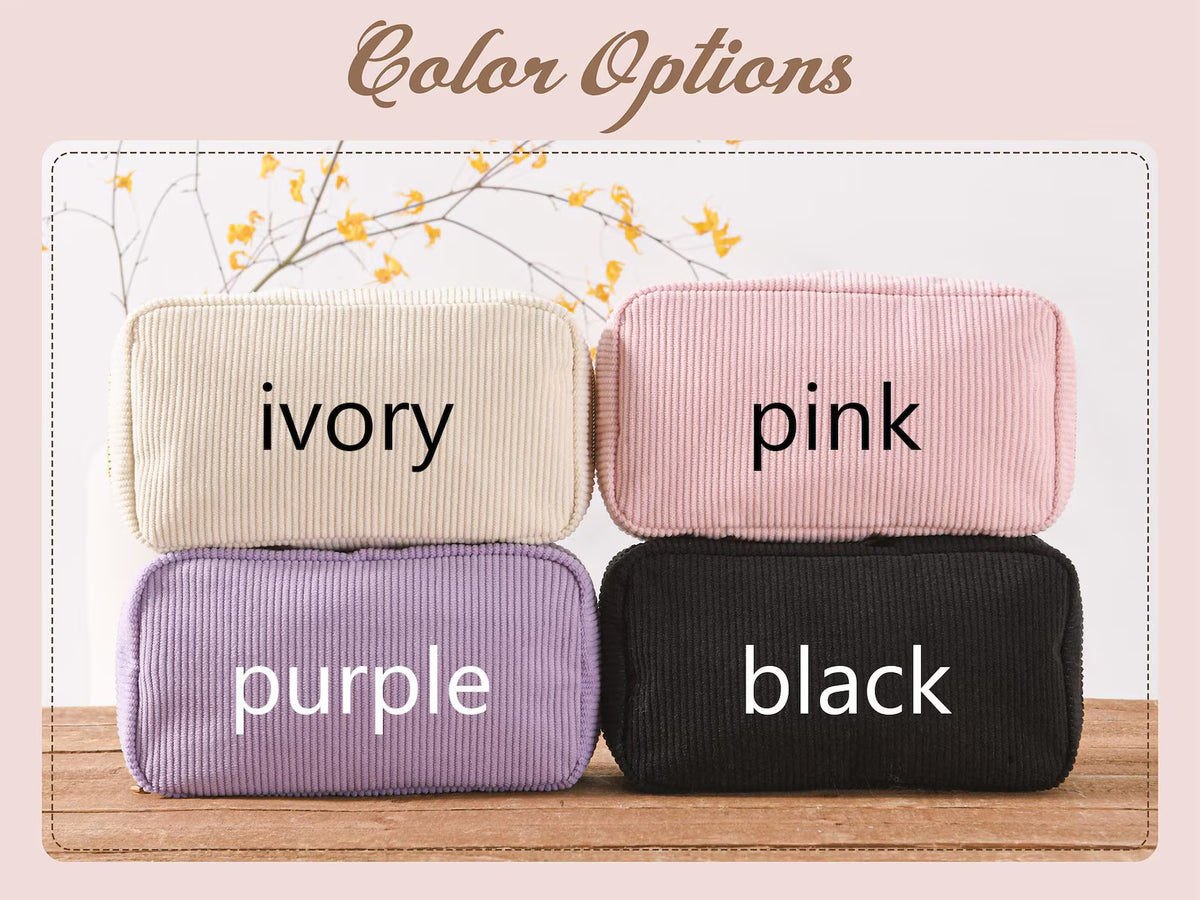 Customized Corduroy Makeup Bag