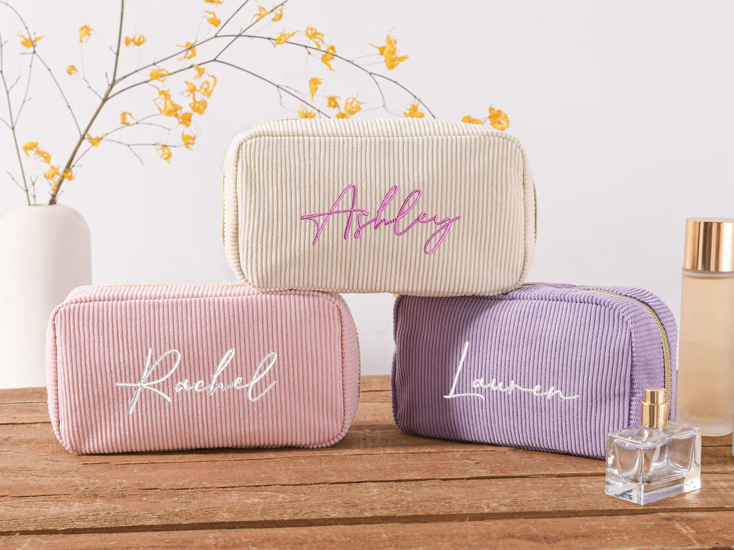 Customized Corduroy Makeup Bag